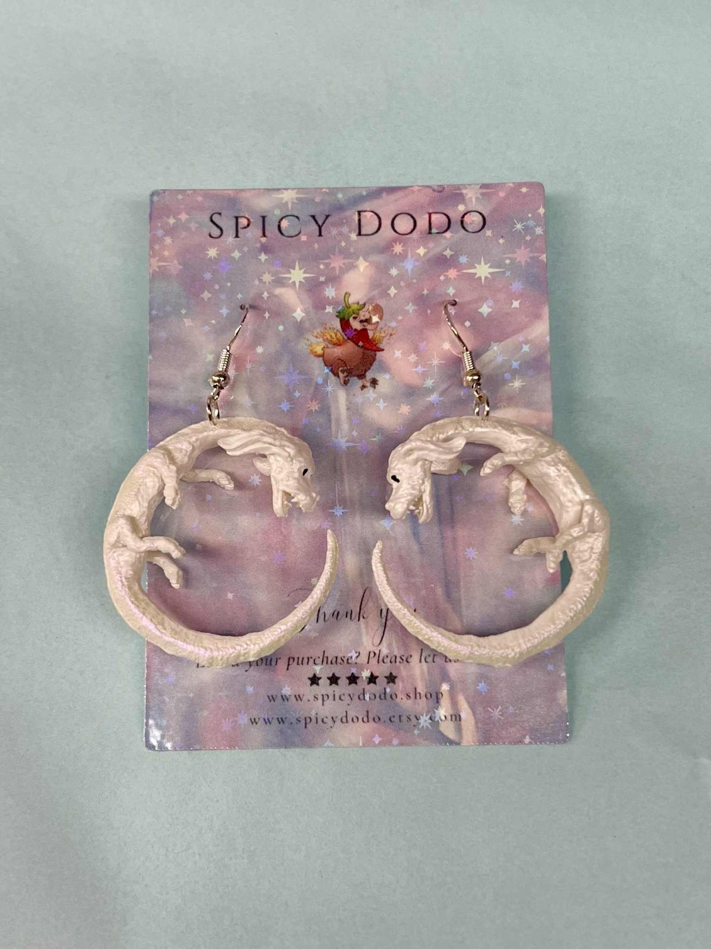 Neverending Story Inspired Falkor Dragon Earrings