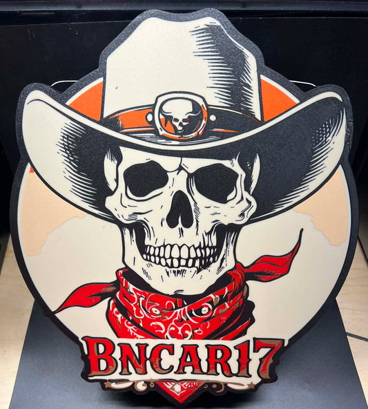 Custom RGB Logo Light Box – Skull Cowboy Design