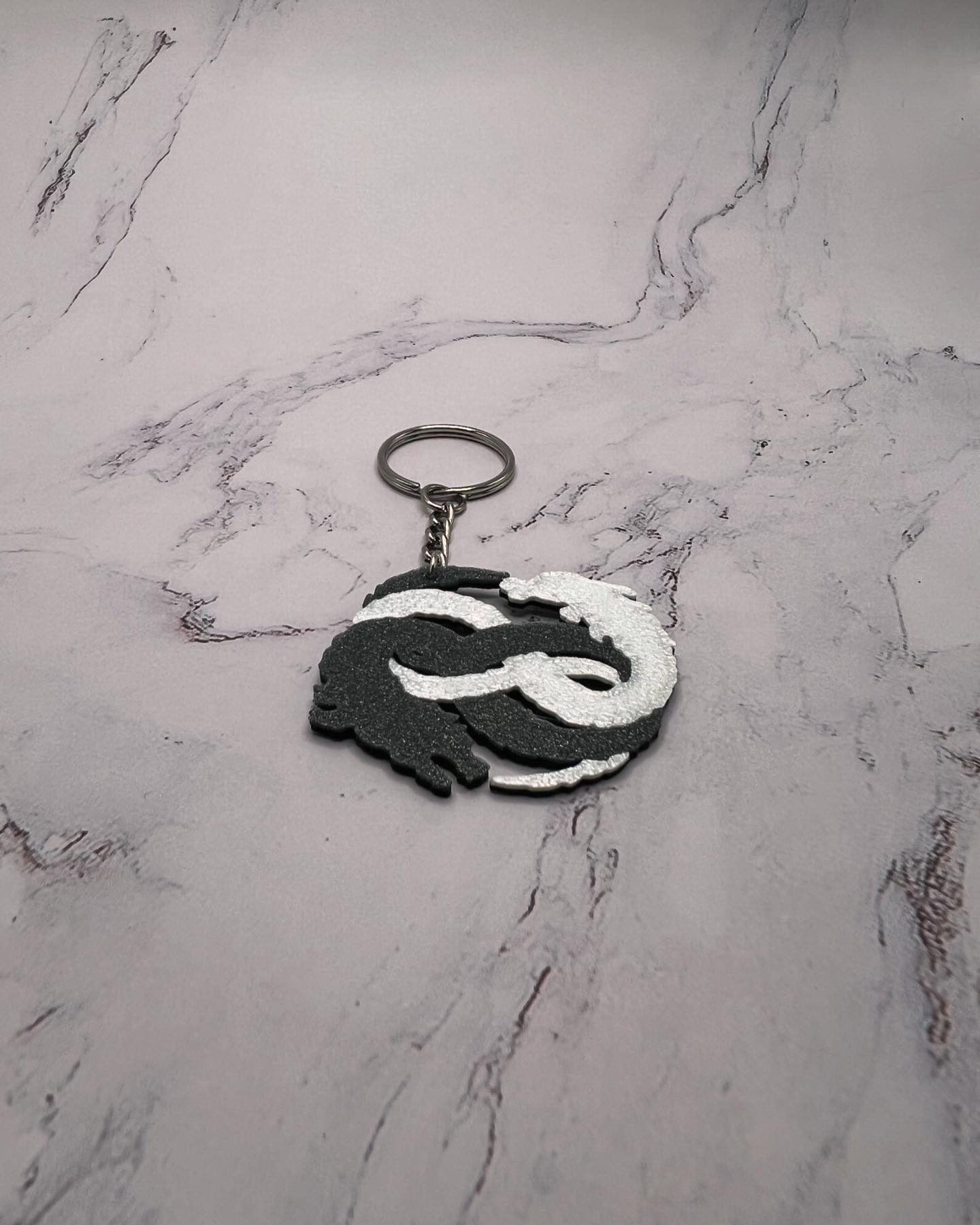 Neverending Story Auryn Style 3D Printed Keychain: Falkor and Gmork