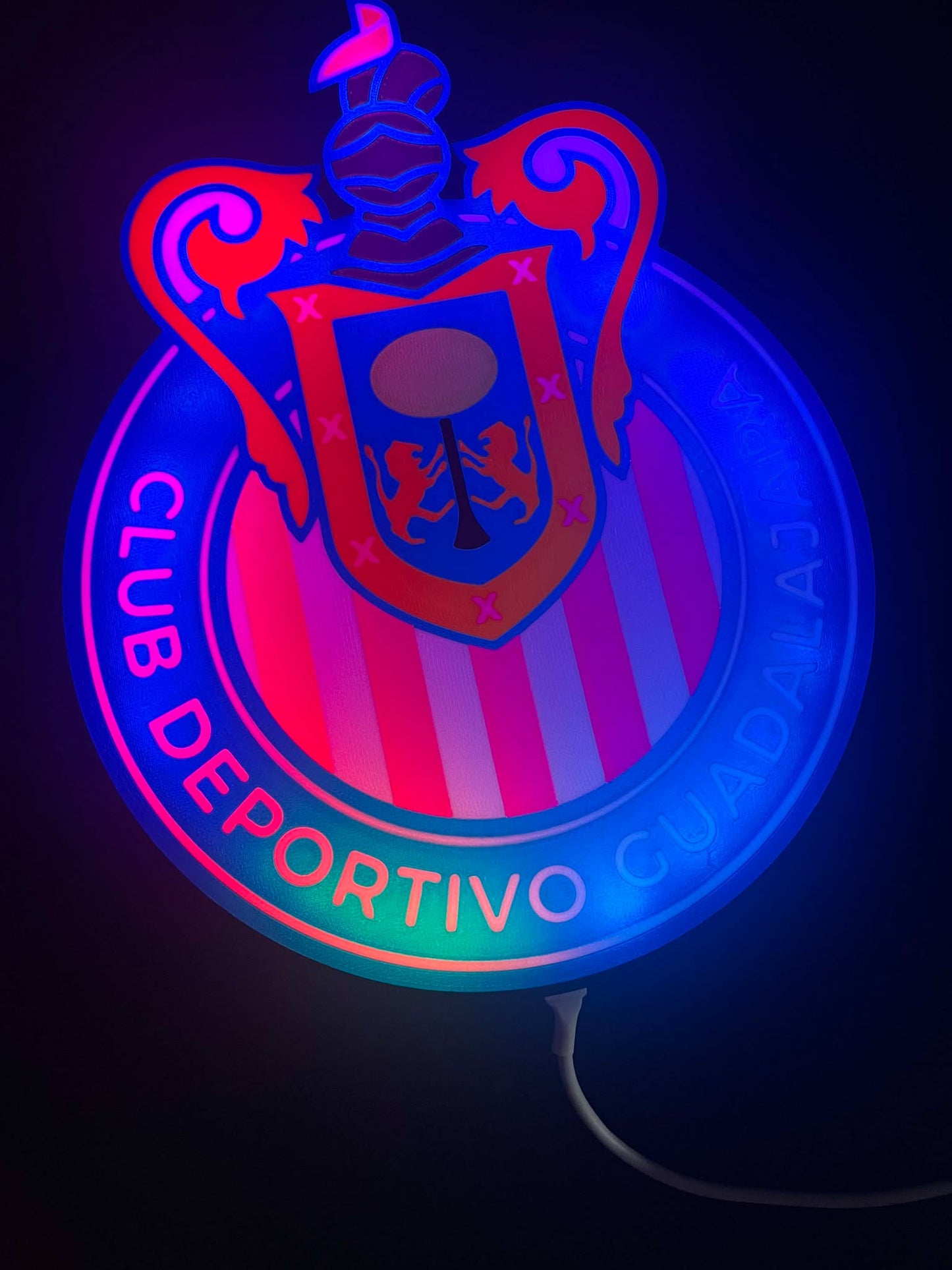 Chivas LED Light Box β Multicolor, Sound-Reactive, Wall-Mounted Soccer Fan Decor