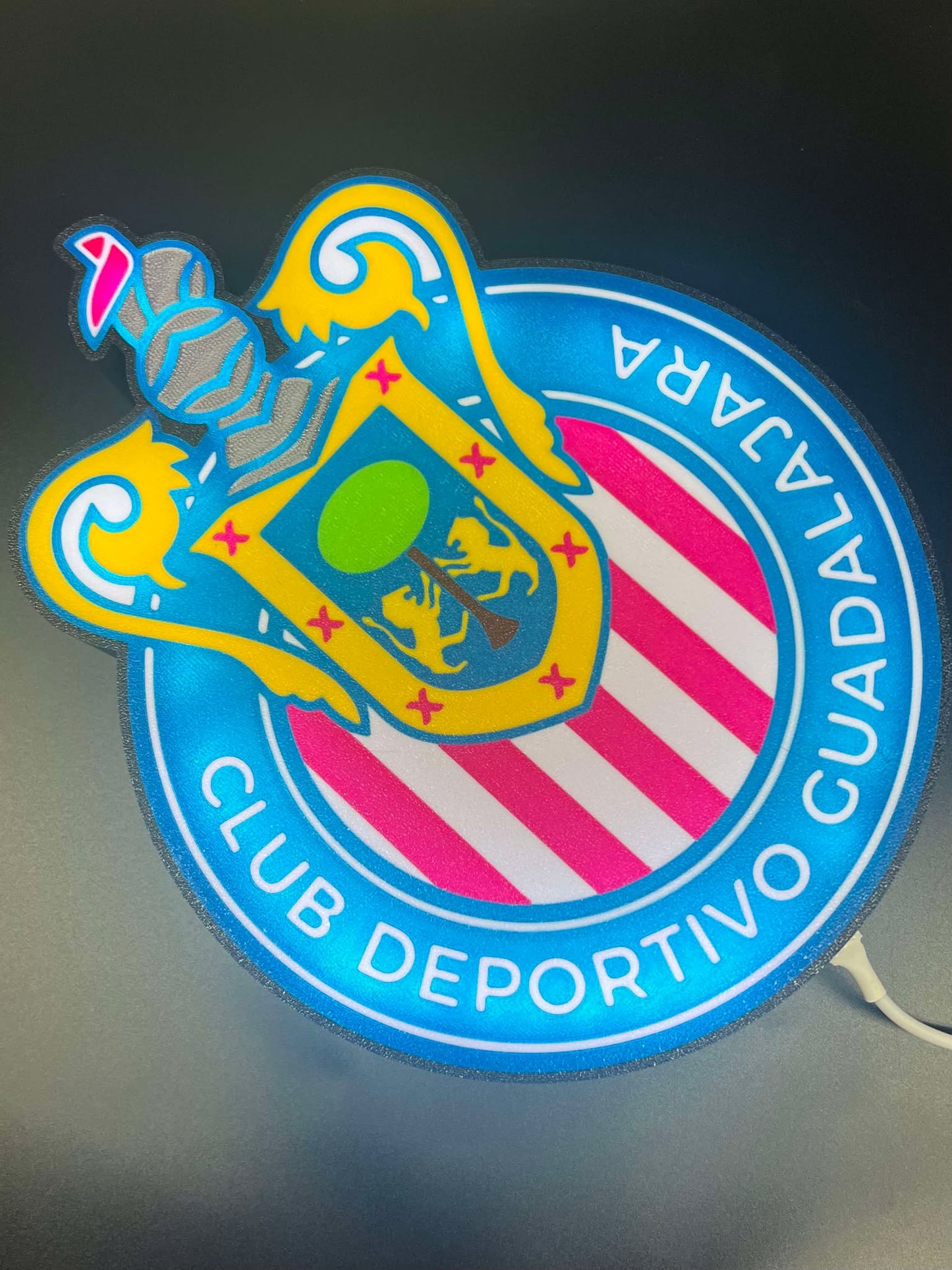 Chivas LED Light Box β Multicolor, Sound-Reactive, Wall-Mounted Soccer Fan Decor