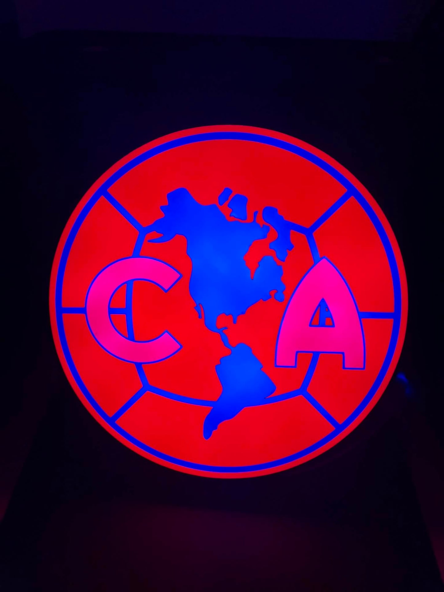 Club América 3D LED RGB Light Box – Multicolor, Sound-Reactive, Wall-Mounted Soccer Fan Decor