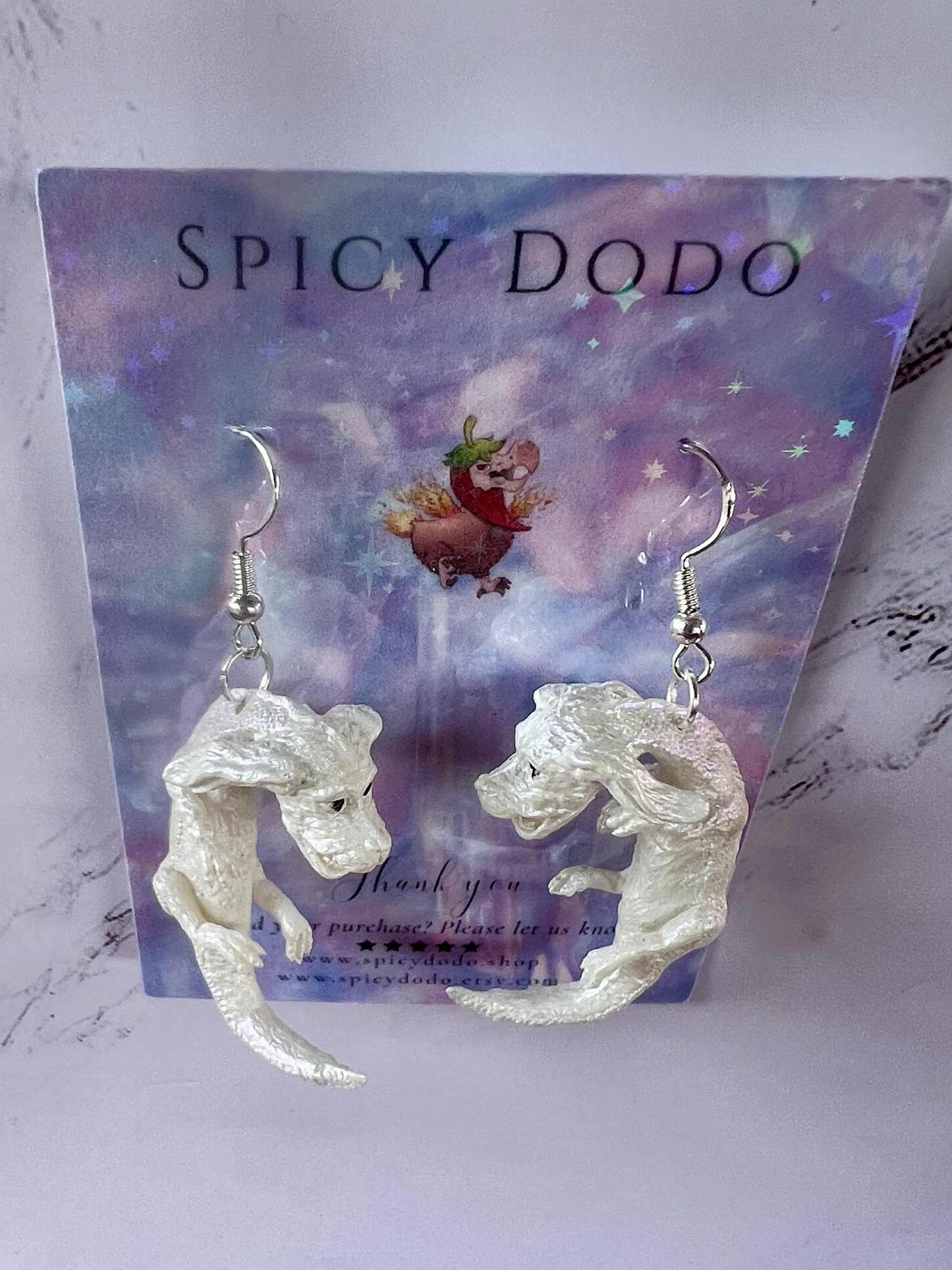 Neverending Story Inspired Falkor Dragon Earrings