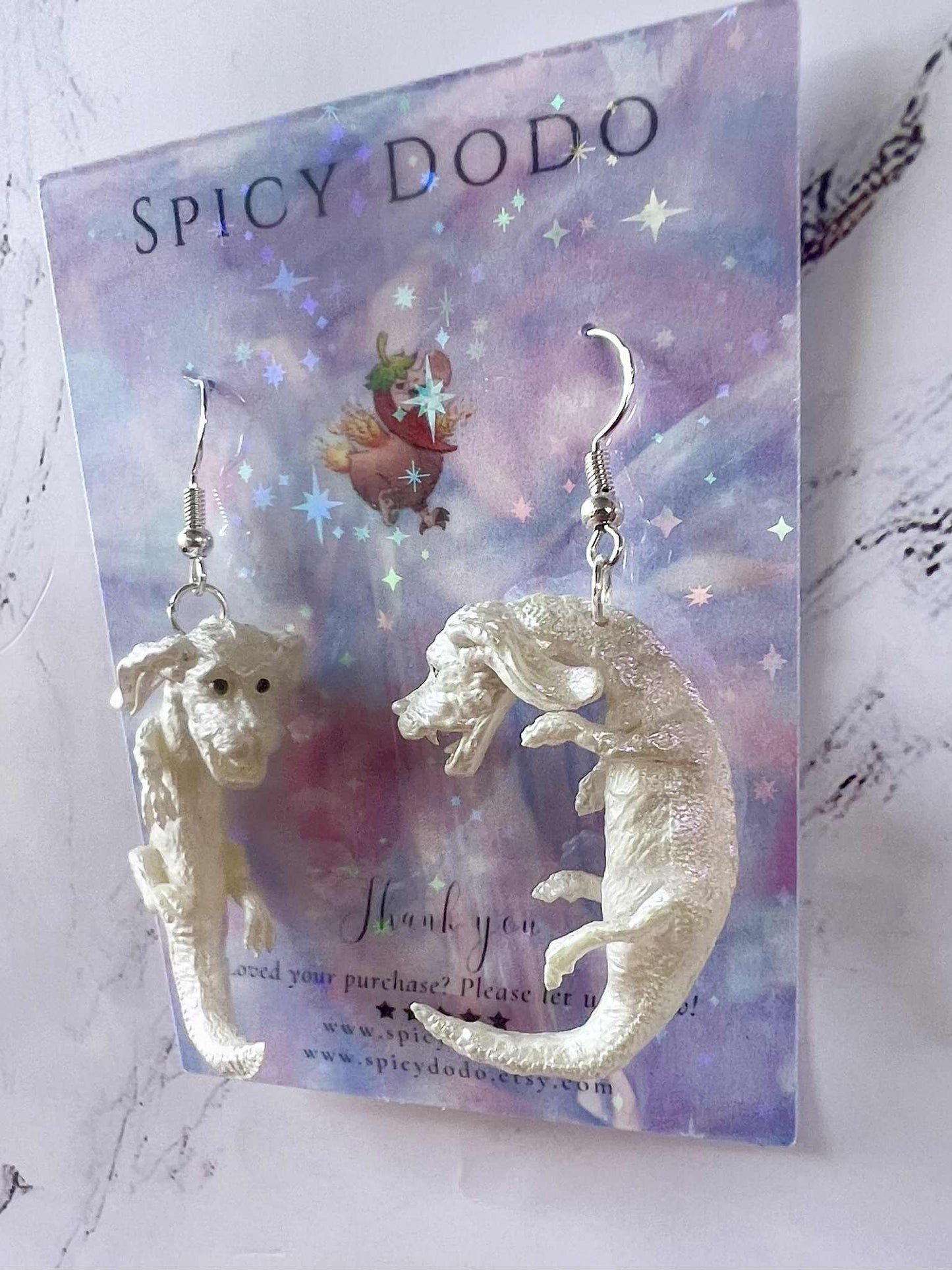 Neverending Story Inspired Falkor Dragon Earrings