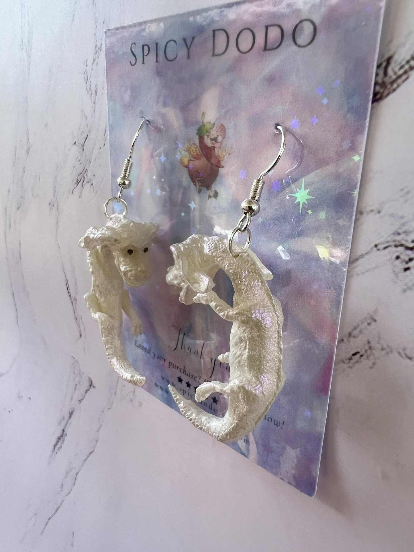 Neverending Story Inspired Falkor Dragon Earrings