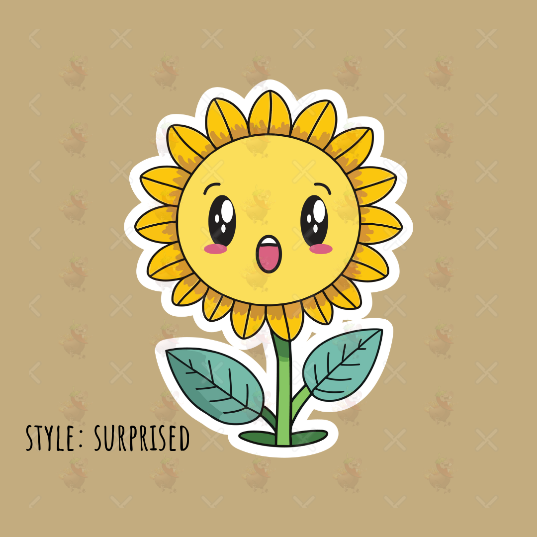 Kawaii Sunflower Mood Sticker