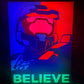 Master Chief “BELIEVE” RGB Display Light Box | Halo-Inspired LED Wall Art | Sound Reactive Gaming Decor