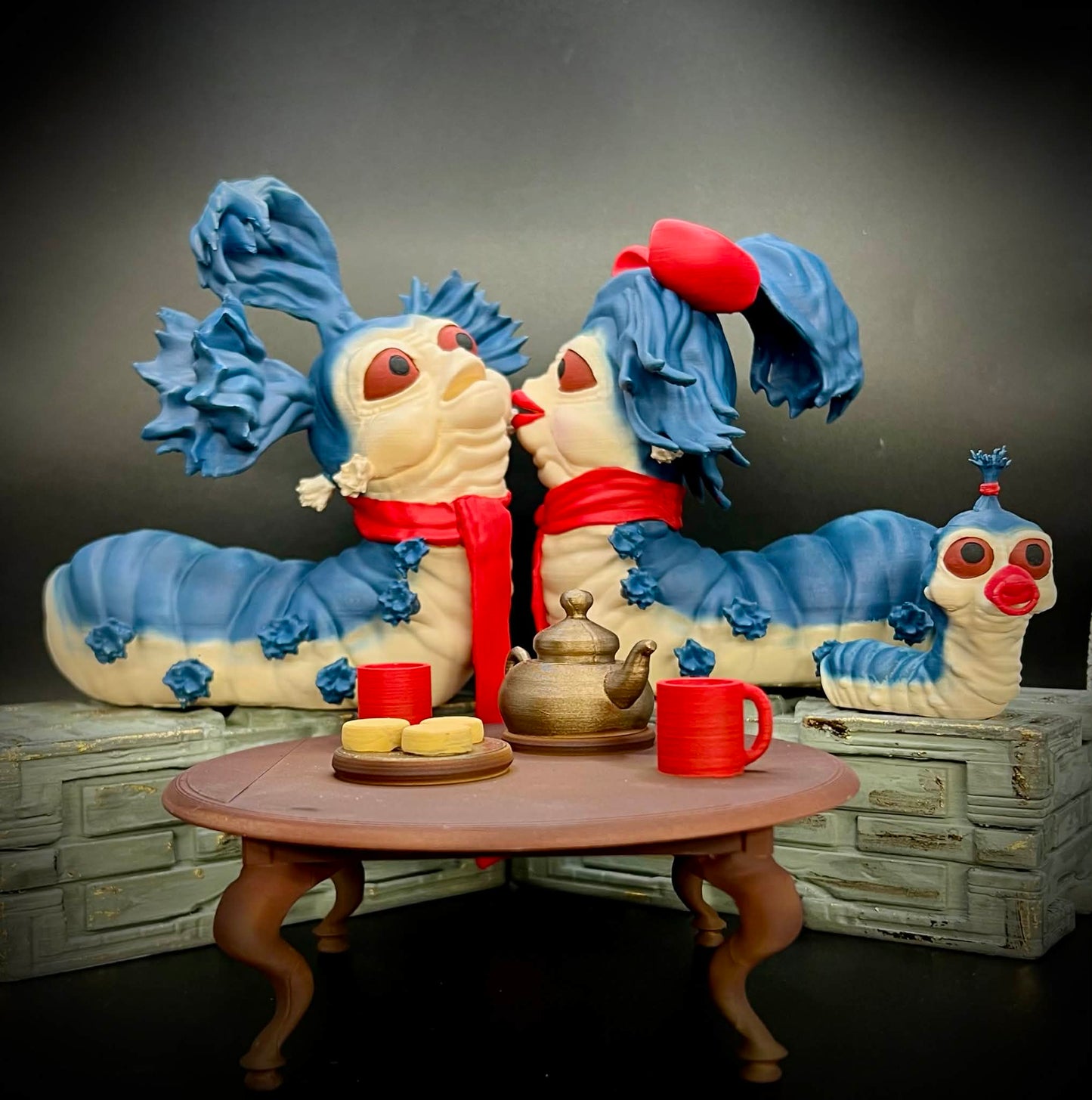 Labyrinth Inspired Worm Figurine - with Missus & Baby Worm!