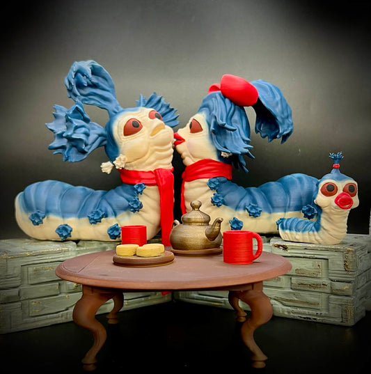 Labyrinth Inspired Worm Figurine - with Missus & Baby Worm!