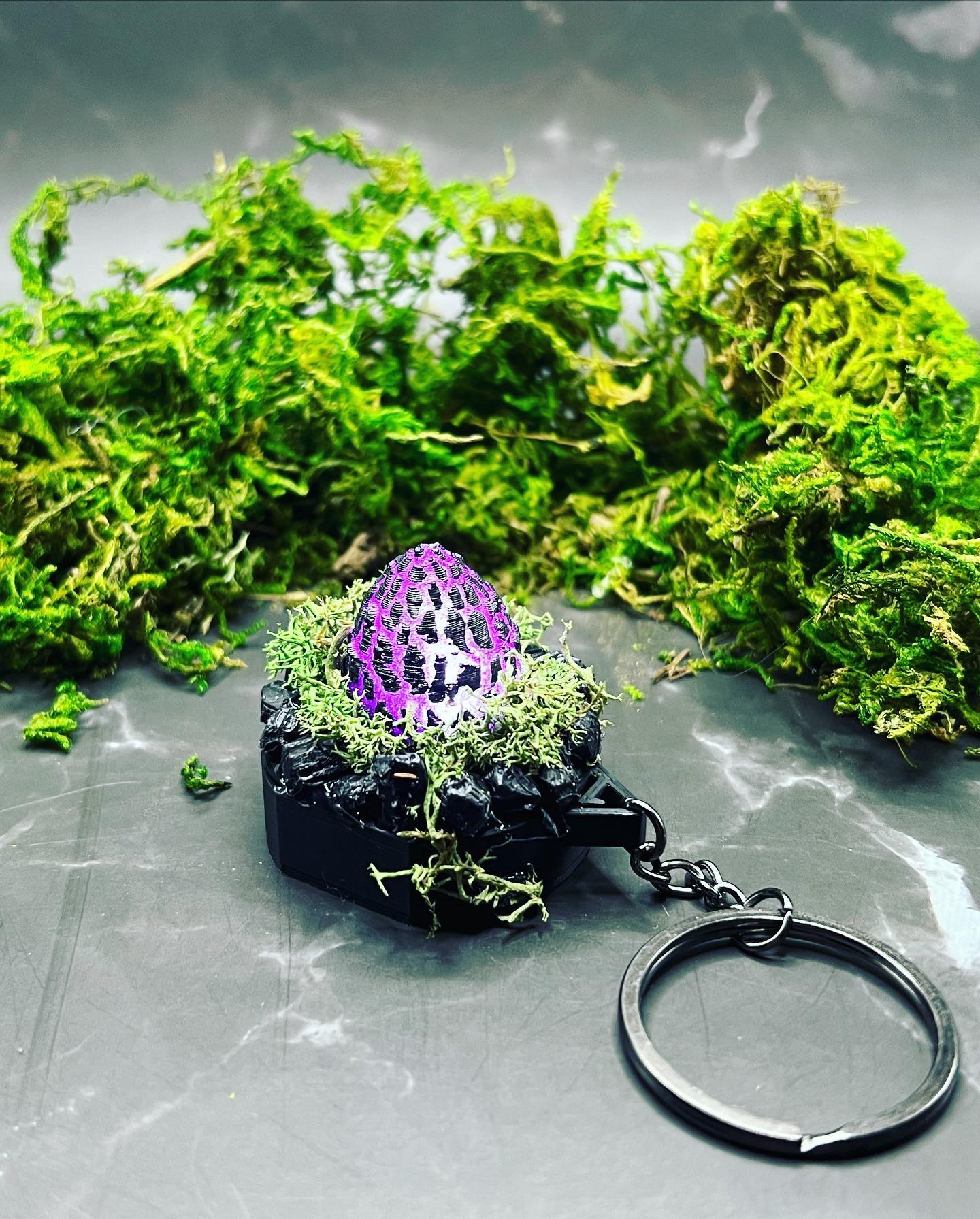 Rock Drake Egg Nest Keychain