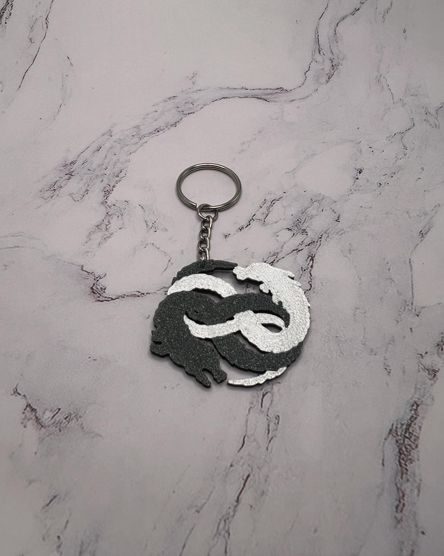 Neverending Story Auryn Style 3D Printed Keychain: Falkor and Gmork