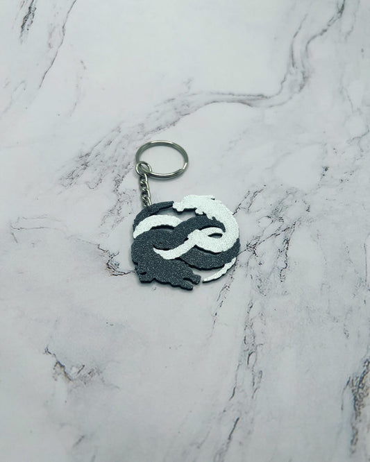 Neverending Story Auryn Style 3D Printed Keychain: Falkor and Gmork