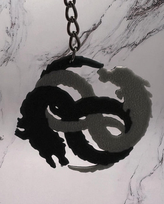 Neverending Story Auryn Style 3D Printed Keychain: Falkor and Gmork