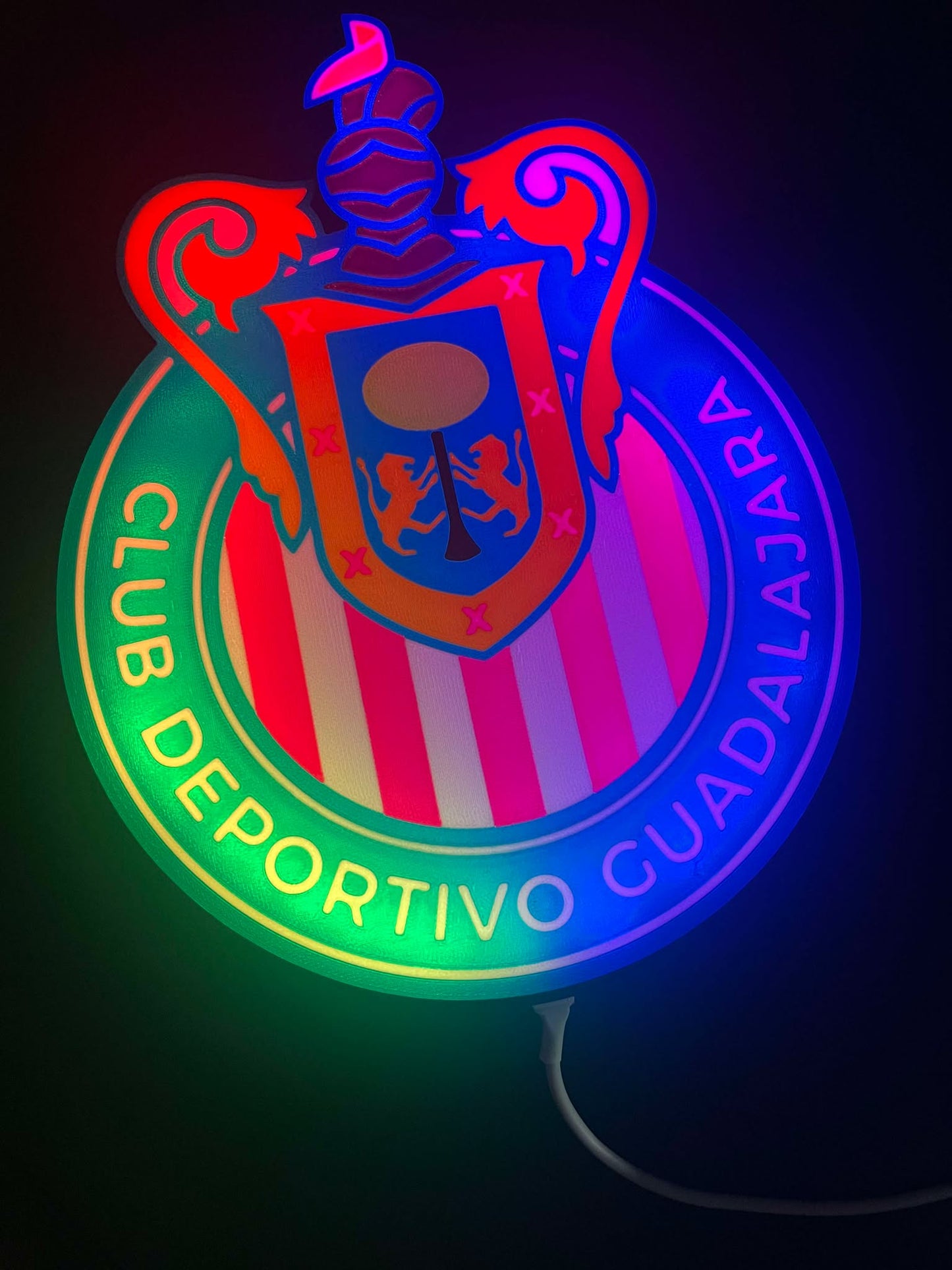 Chivas LED Light Box – Multicolor, Sound-Reactive, Wall-Mounted Soccer Fan Decor