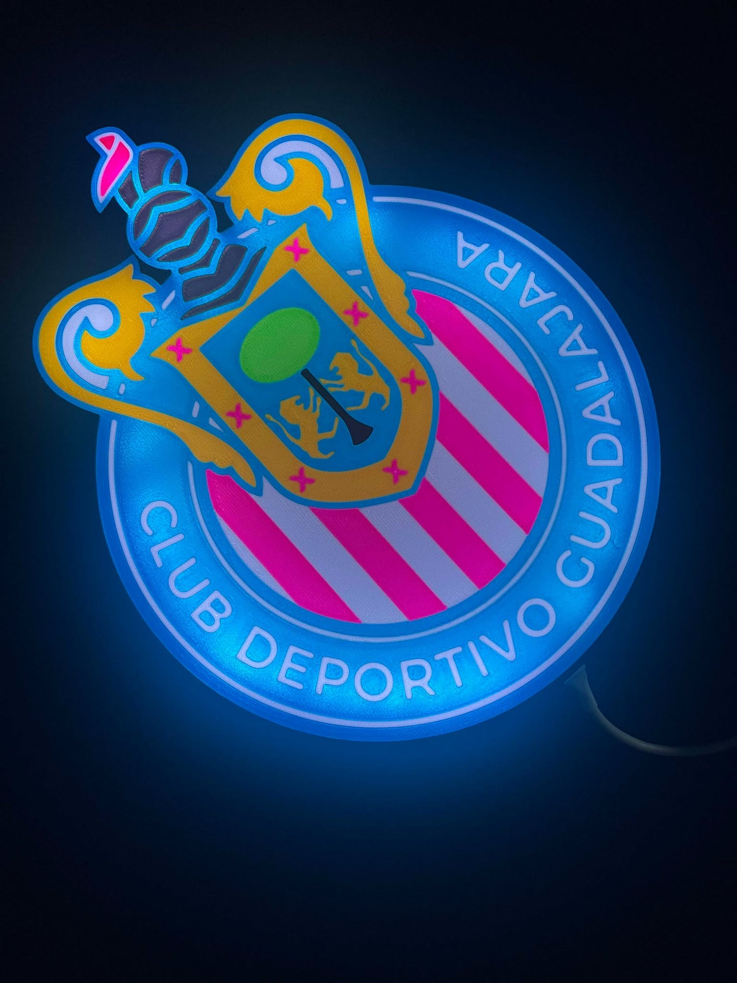 Chivas LED Light Box – Multicolor, Sound-Reactive, Wall-Mounted Soccer Fan Decor