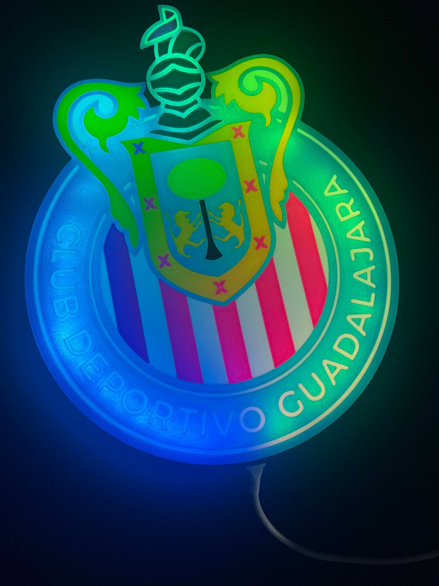 Chivas LED Light Box – Multicolor, Sound-Reactive, Wall-Mounted Soccer Fan Decor