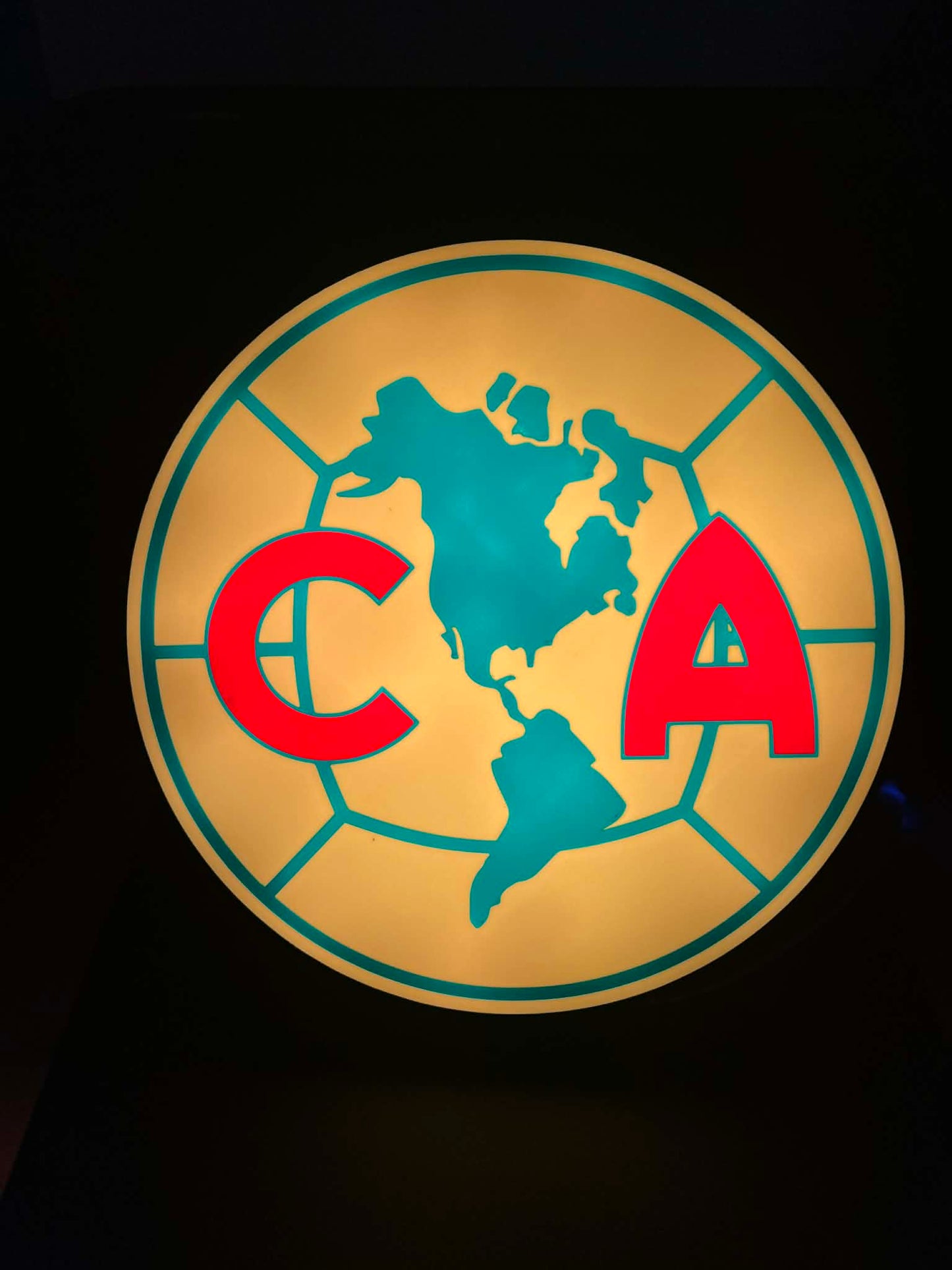 Club América 3D LED RGB Light Box – Multicolor, Sound-Reactive, Wall-Mounted Soccer Fan Decor