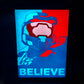 Master Chief “BELIEVE” RGB Display Light Box | Halo-Inspired LED Wall Art | Sound Reactive Gaming Decor