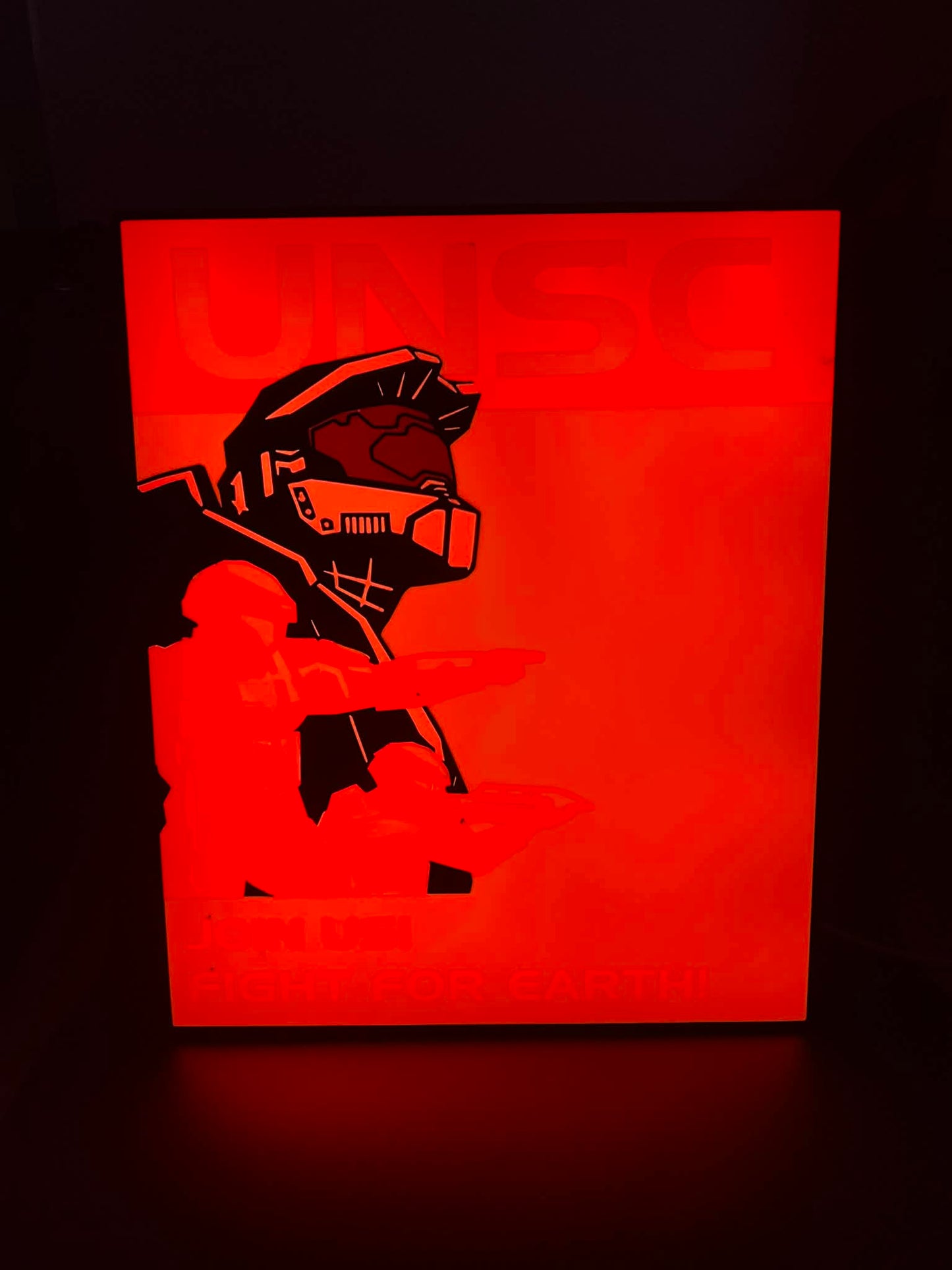 Halo Inspired UNSC “Join Us! Fight for Earth!” RGB Display Light Box