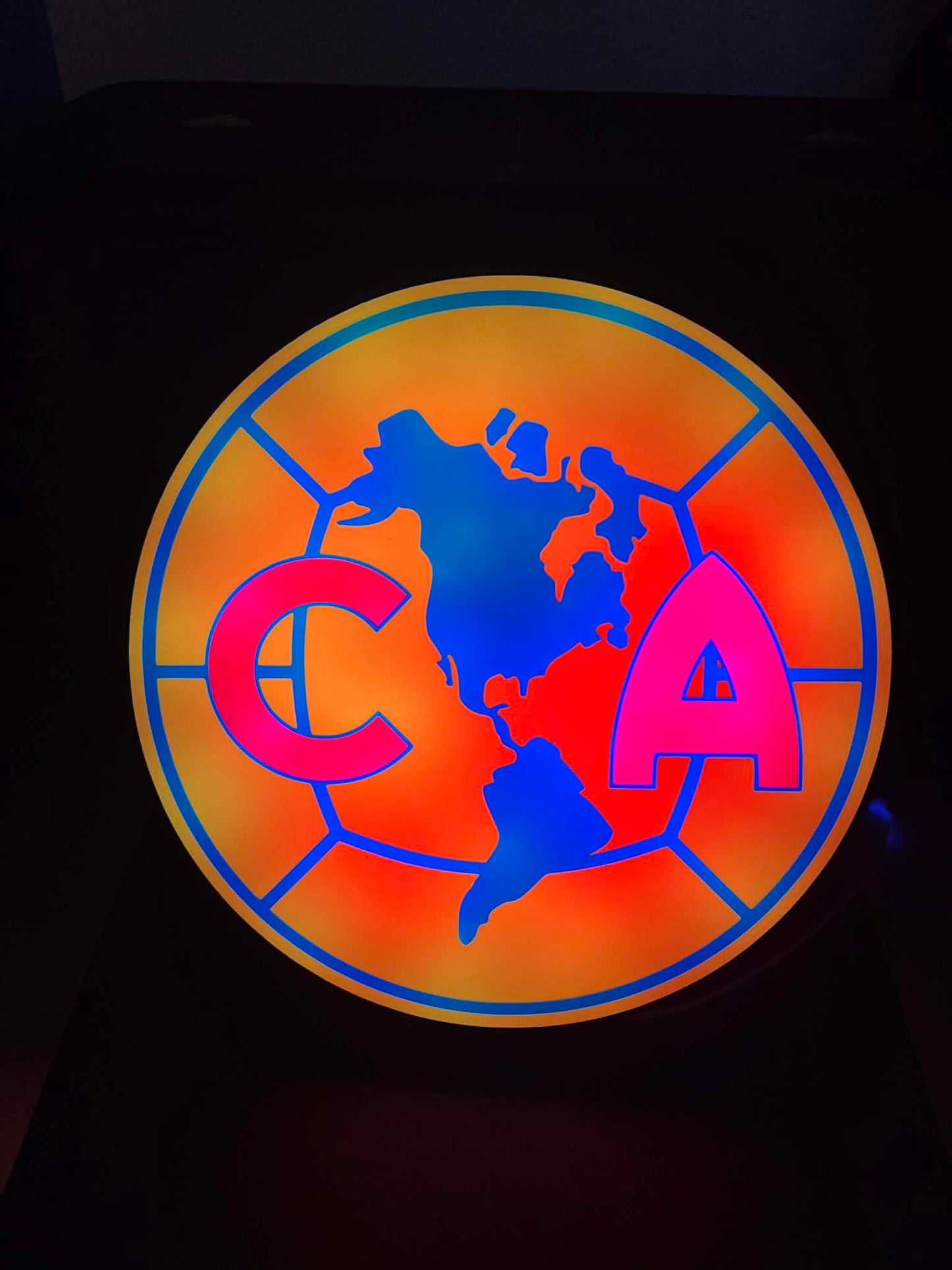 Club América 3D LED RGB Light Box – Multicolor, Sound-Reactive, Wall-Mounted Soccer Fan Decor