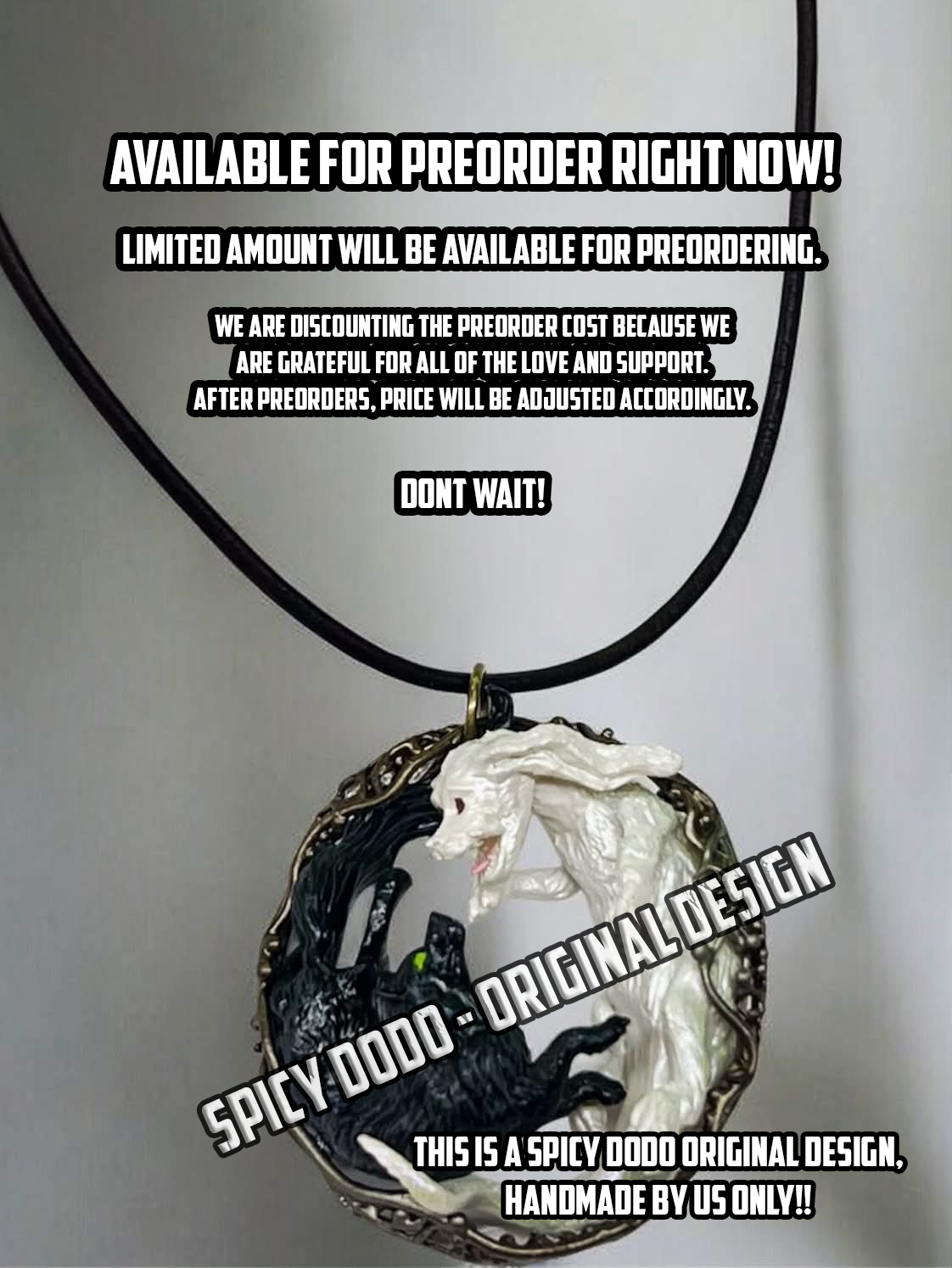 Gmork & Falkor Pendant Necklace – Handmade Fantasy Inspired Necklace **PRE ORDER**