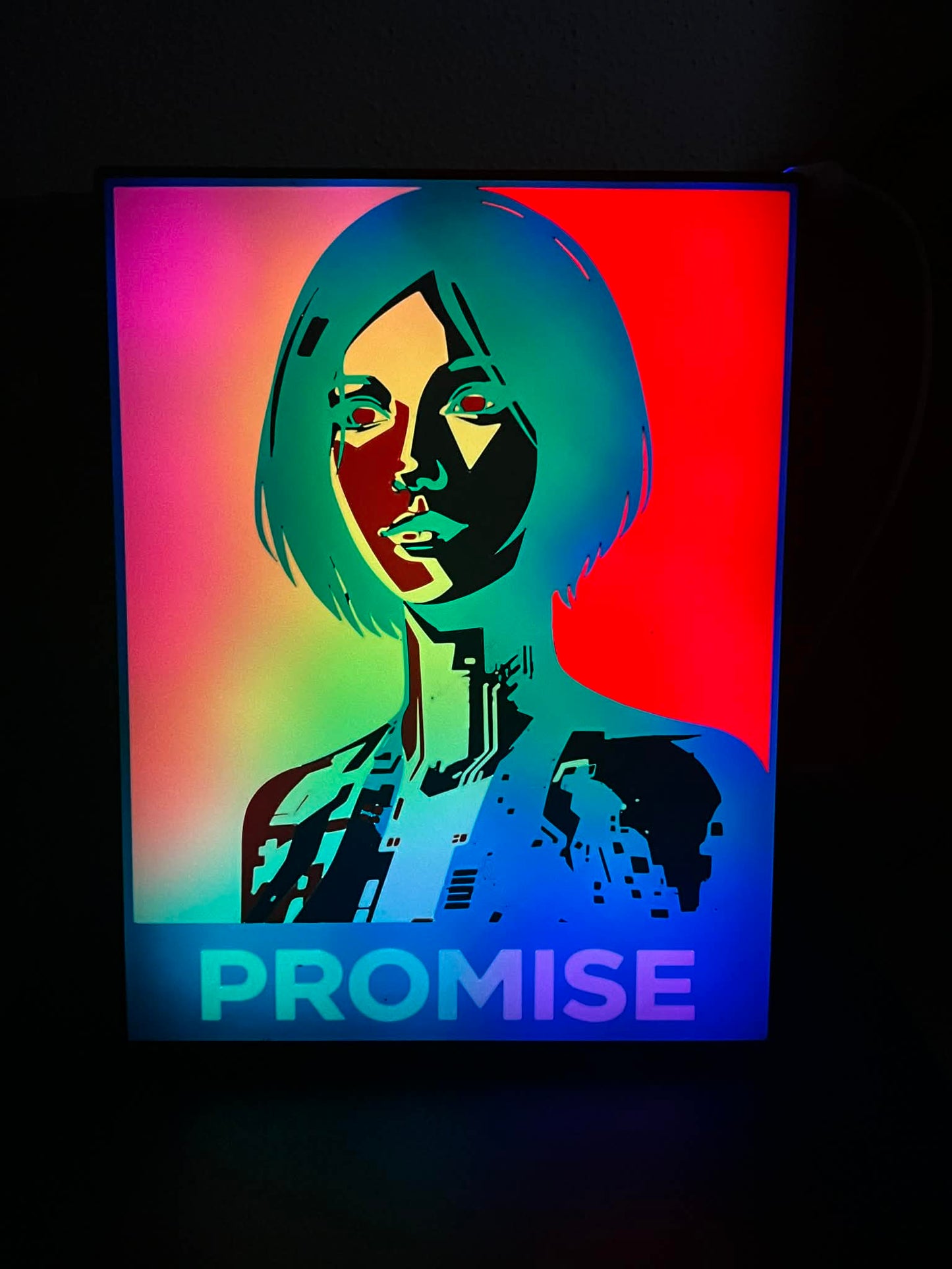 Halo Inspired Cortana “PROMISE” RGB Display Light Box