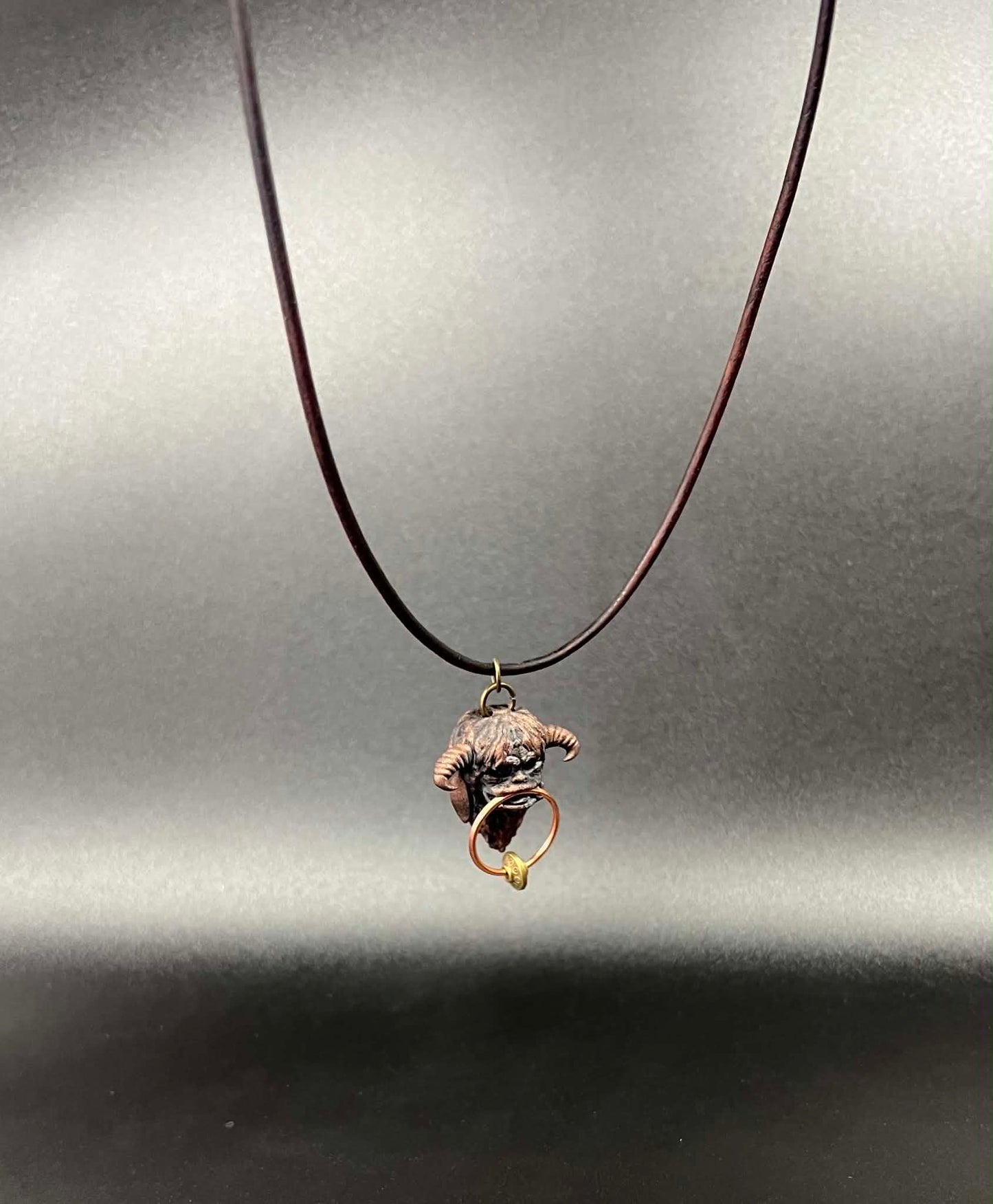 Labyrinth Inspired “Ludo” Necklace – Hand Painted Fantasy Creature Pendant