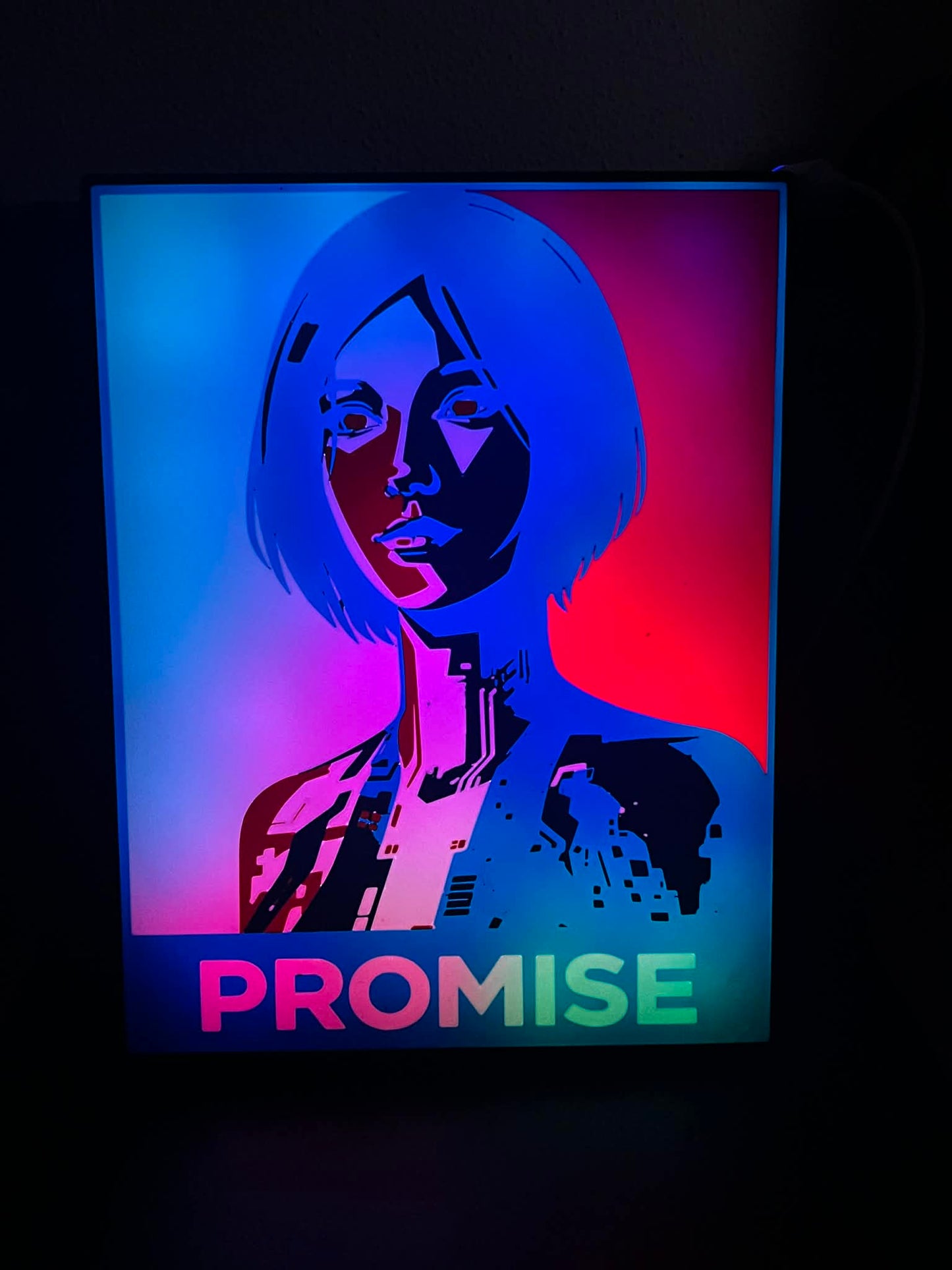 Halo Inspired Cortana “PROMISE” RGB Display Light Box