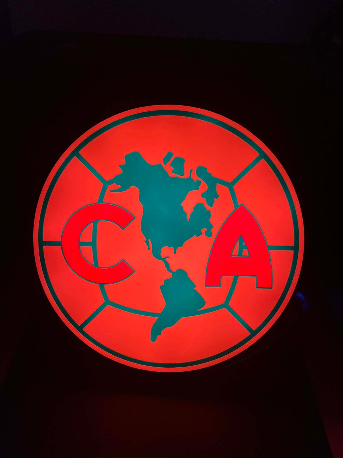 Club América 3D LED RGB Light Box – Multicolor, Sound-Reactive, Wall-Mounted Soccer Fan Decor