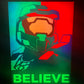 Master Chief “BELIEVE” RGB Display Light Box | Halo-Inspired LED Wall Art | Sound Reactive Gaming Decor