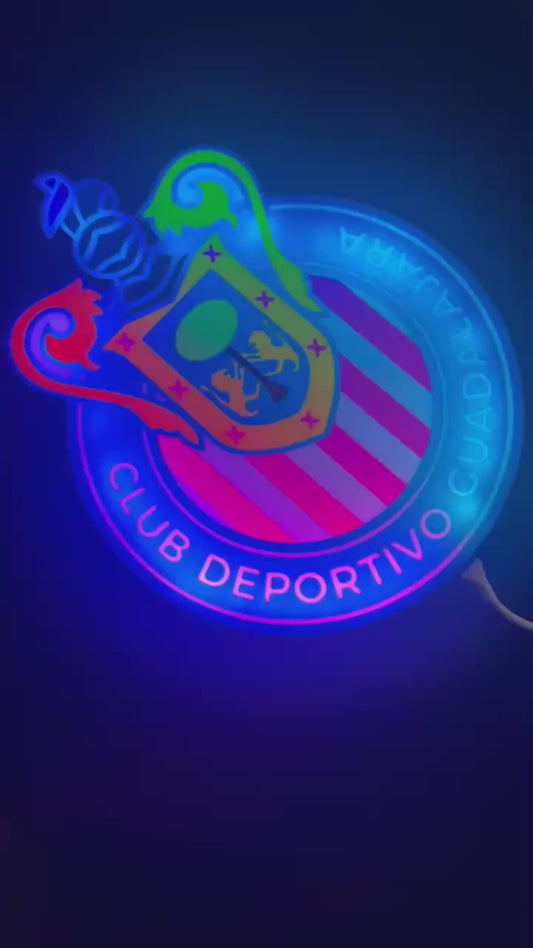 Chivas LED Light Box – Multicolor, Sound-Reactive, Wall-Mounted Soccer Fan Decor